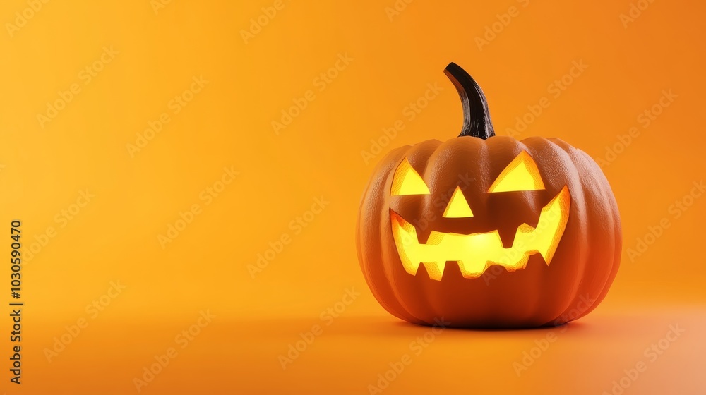 3D illustration holloween wallpaper with spooky pumpkin face, pumpkin lamp, orange background, illustration, happy holloween 3D illustration holloween wallpaper with spooky pumpkin face, pumpkin lamp, orange background, illustration, happy holloween