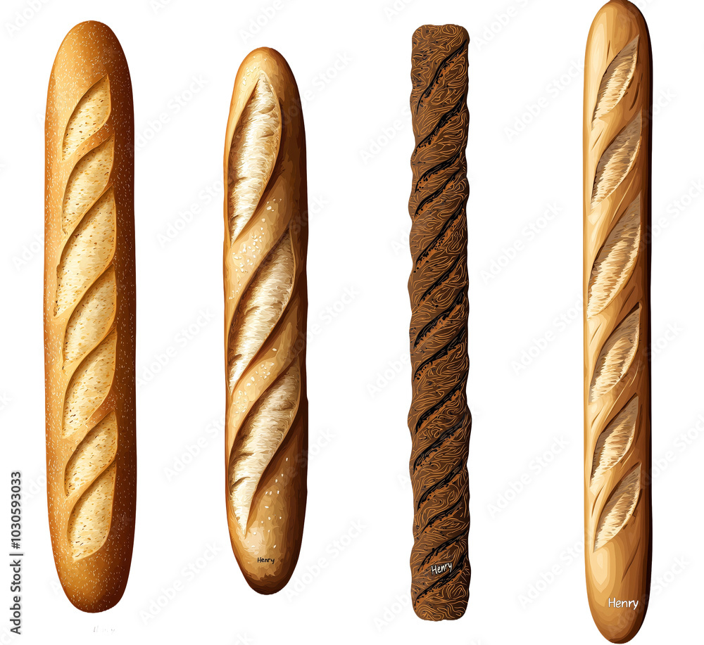 Illustration of a fresh baguette bread loaf - French bakery bread illustration isolated on transparent background - Boulangerie art - artisanal baguette drawing isolated on transparent background Illustration of a fresh baguette bread loaf - French bakery bread illustration isolated on transparent background - Boulangerie art - artisanal baguette drawing isolated on transparent background