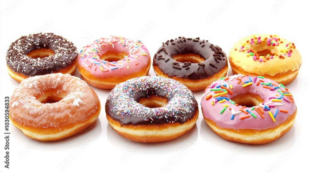The 3D donut dessert png element set has a transparent background