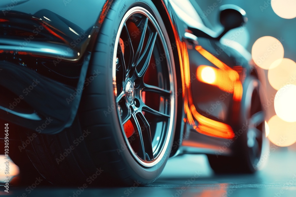 Close-Up View of an Electric Vehicle Charging Against a Striking Blue Background Close-Up View of an Electric Vehicle Charging Against a Striking Blue Background