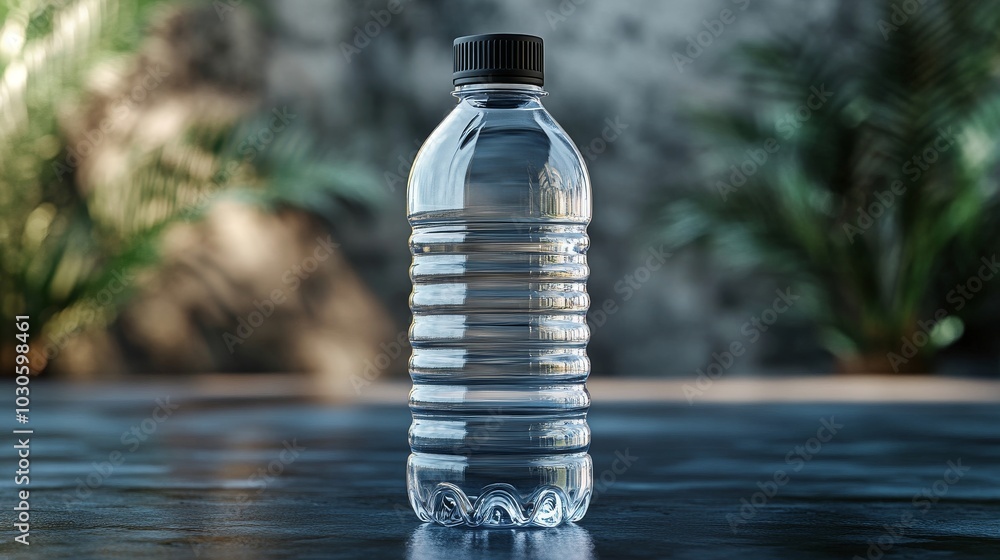 Custom printed sports water bottle with flip cap mockup on an isolated background Custom printed sports water bottle with flip cap mockup on an isolated background