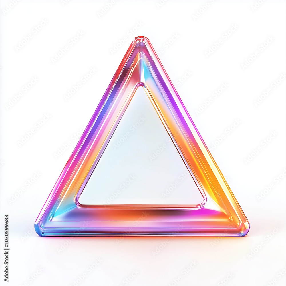 holographic triangle on a white background holographic triangle on a white background