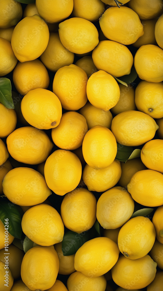 Vibrant fresh lemons background for food and design projects Vibrant fresh lemons background for food and design projects