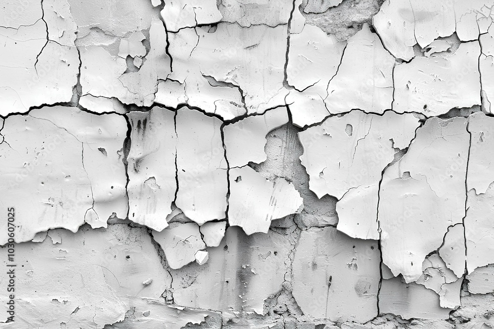 Obraz premium A black and white photo of peeling paint