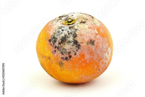 Moldy Orange Isolated on White Background photo