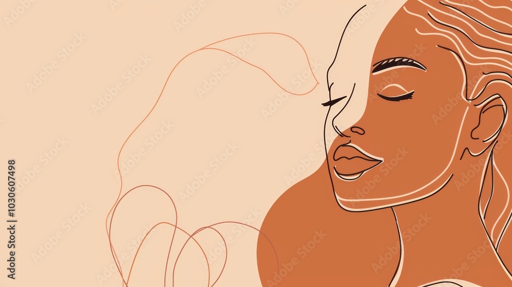 Astrology Inspired Minimalist Portrait of a Woman Generative AI Astrology Inspired Minimalist Portrait of a Woman Generative AI