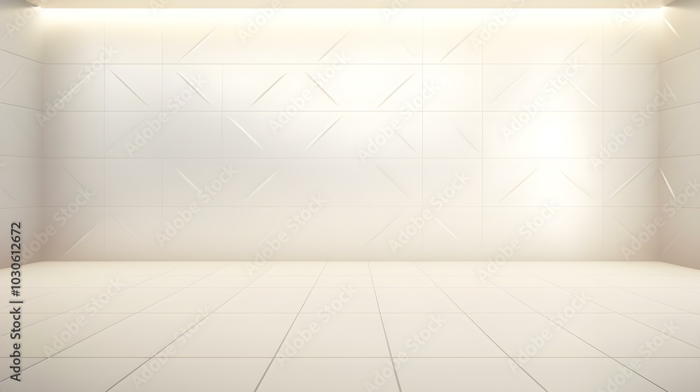 Ivory Wall with geometric Patterns and Neon Lighting. Futuristic Backdrop for Product Presentation Ivory Wall with geometric Patterns and Neon Lighting. Futuristic Backdrop for Product Presentation