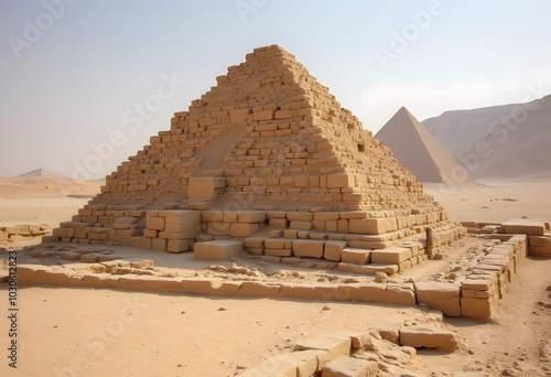 Pyramid of Menkaure and pyramids of queens, Giza plateau, near Cairo, Egypt
 photo