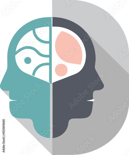 An icon featuring the head of a human, divided into layers representing the skull, muscles, and brain.