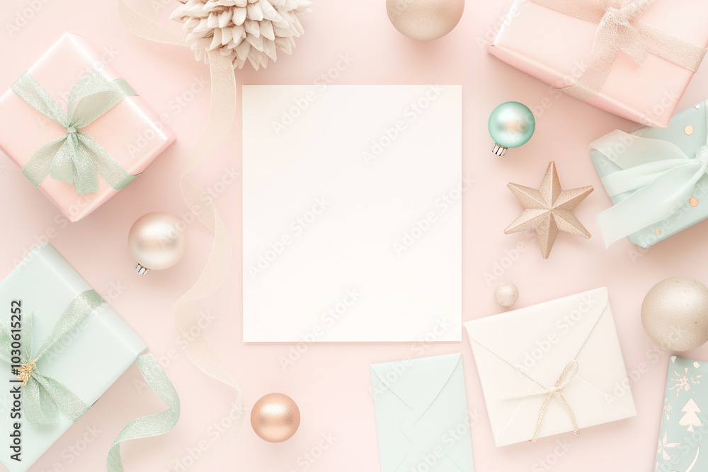 A square white Christmas card 