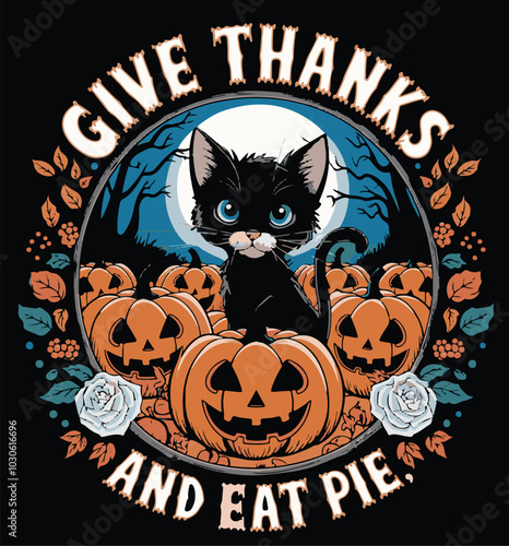 A Halloween T shirt design vector .