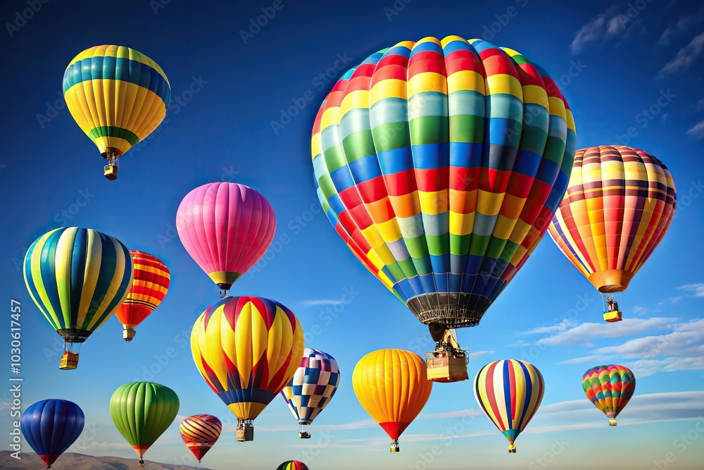 Obraz premium Hot air balloons isolated on transparent background