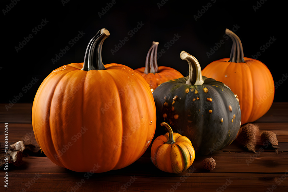 pumpkin on black background pumpkin on black background