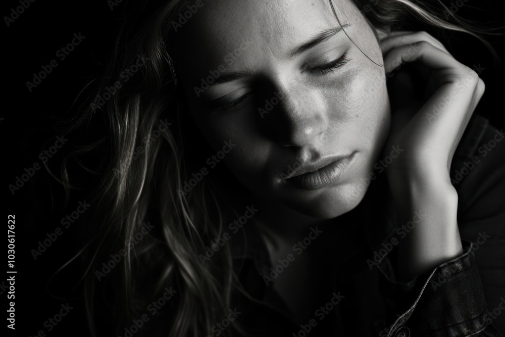 Portrait worried looking crying. Portrait worried looking crying.