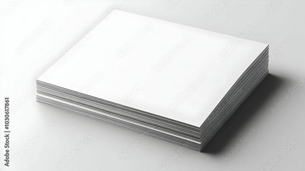 A Stack of Blank White Paper Cards Resting on a White Surface A Stack of Blank White Paper Cards Resting on a White Surface