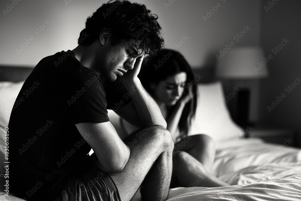 Emotional Turmoil: A Couple's Struggle in the Shadows Emotional Turmoil: A Couple's Struggle in the Shadows