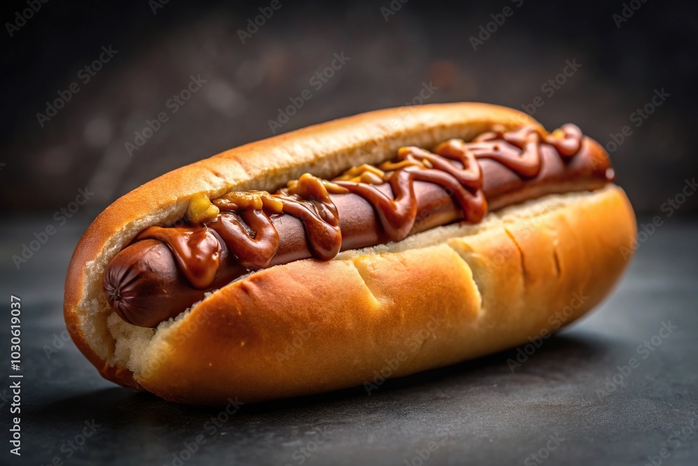 Hotdog with chocolate