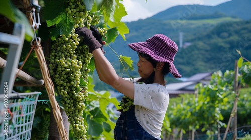 Bountiful Harvest: Capturing the Brilliance of Shine Muscat in Katsunuma Town, Yamanashi Prefecture
