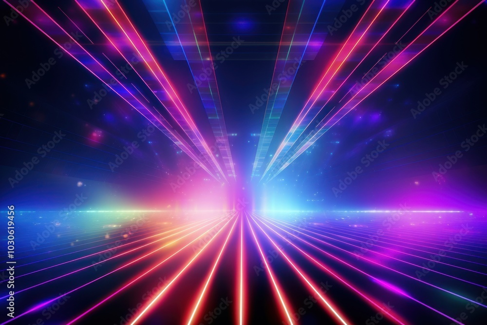 Fototapeta premium Retrowave fireworks backgrounds abstract purple.