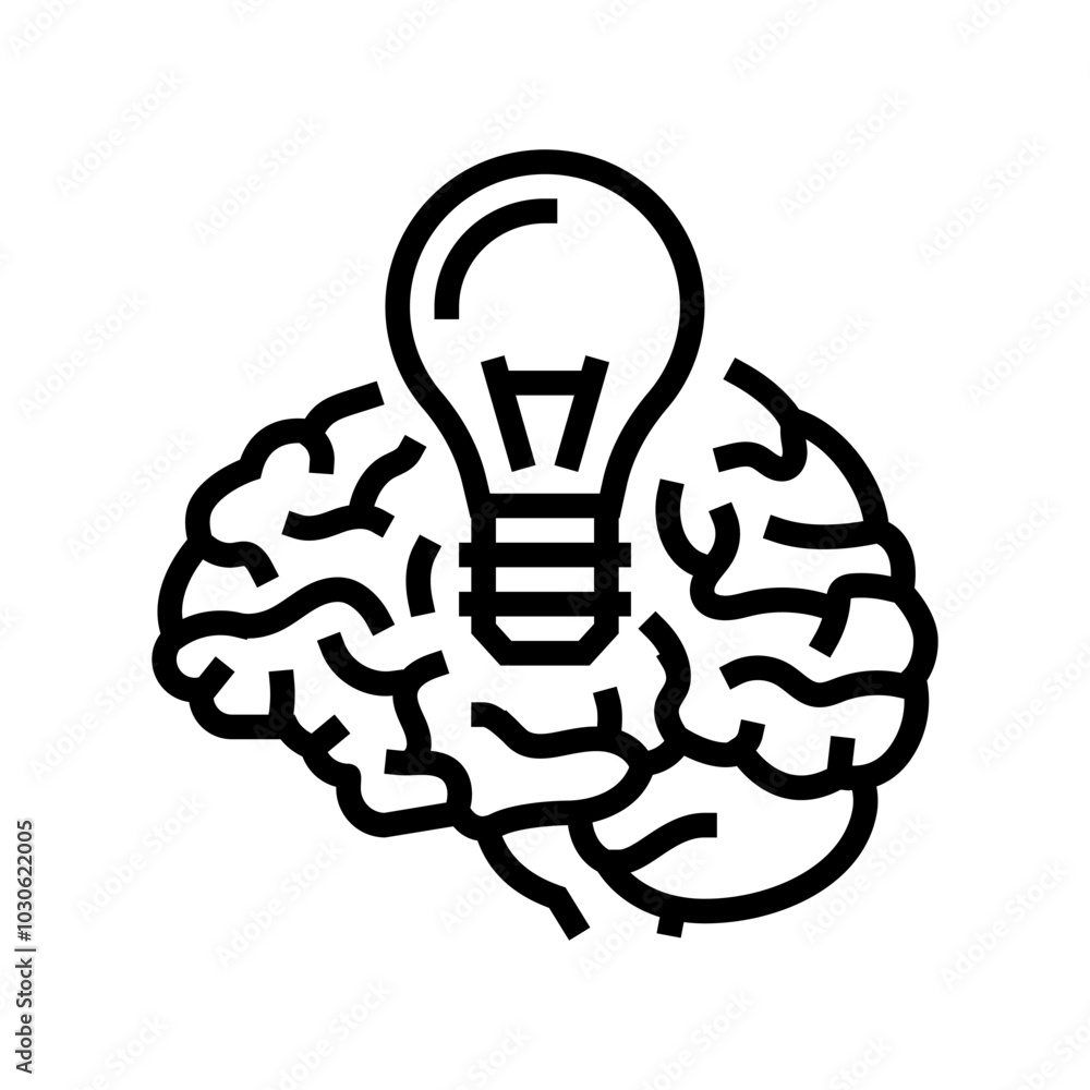 lightbulb brainstorm line icon vector. lightbulb brainstorm sign. isolated contour symbol black illustration
