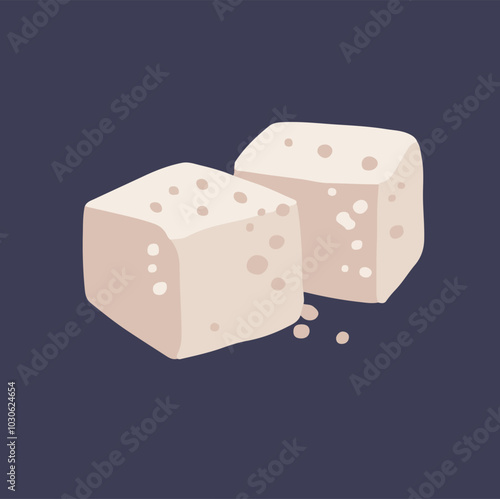 Colored sugar cubes, hand drawn vector illustration