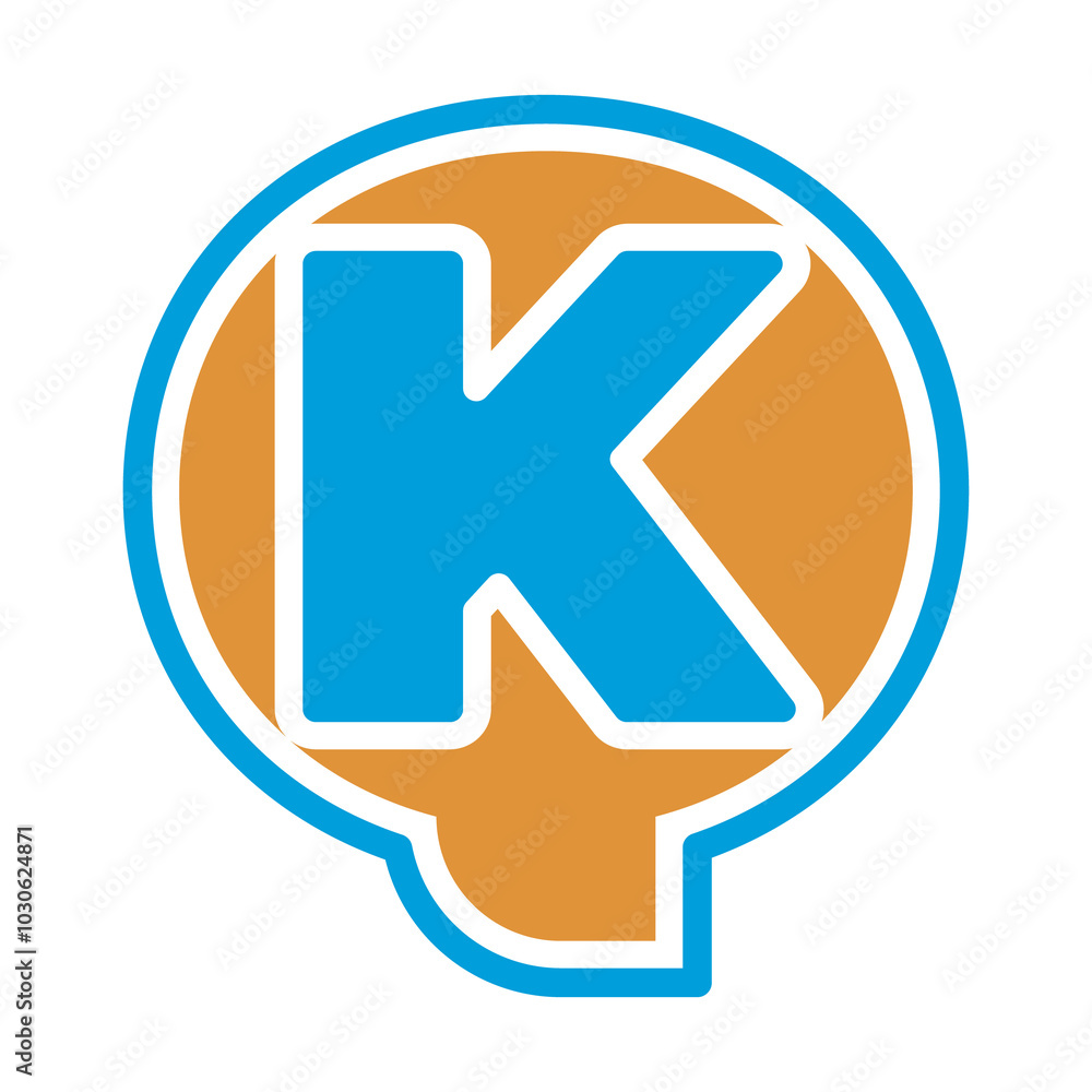 Q, K letter logo design PNG