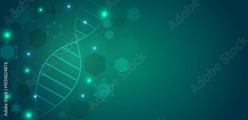 Medical technology background green vector editable