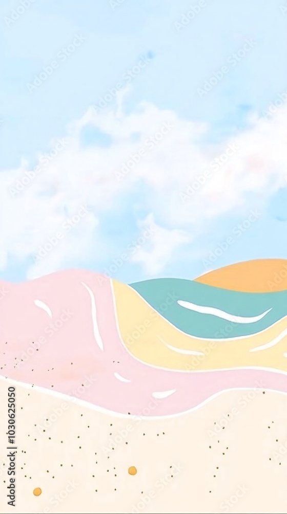 Abstract beach with a blue sky and white clouds. Abstract beach with a blue sky and white clouds.