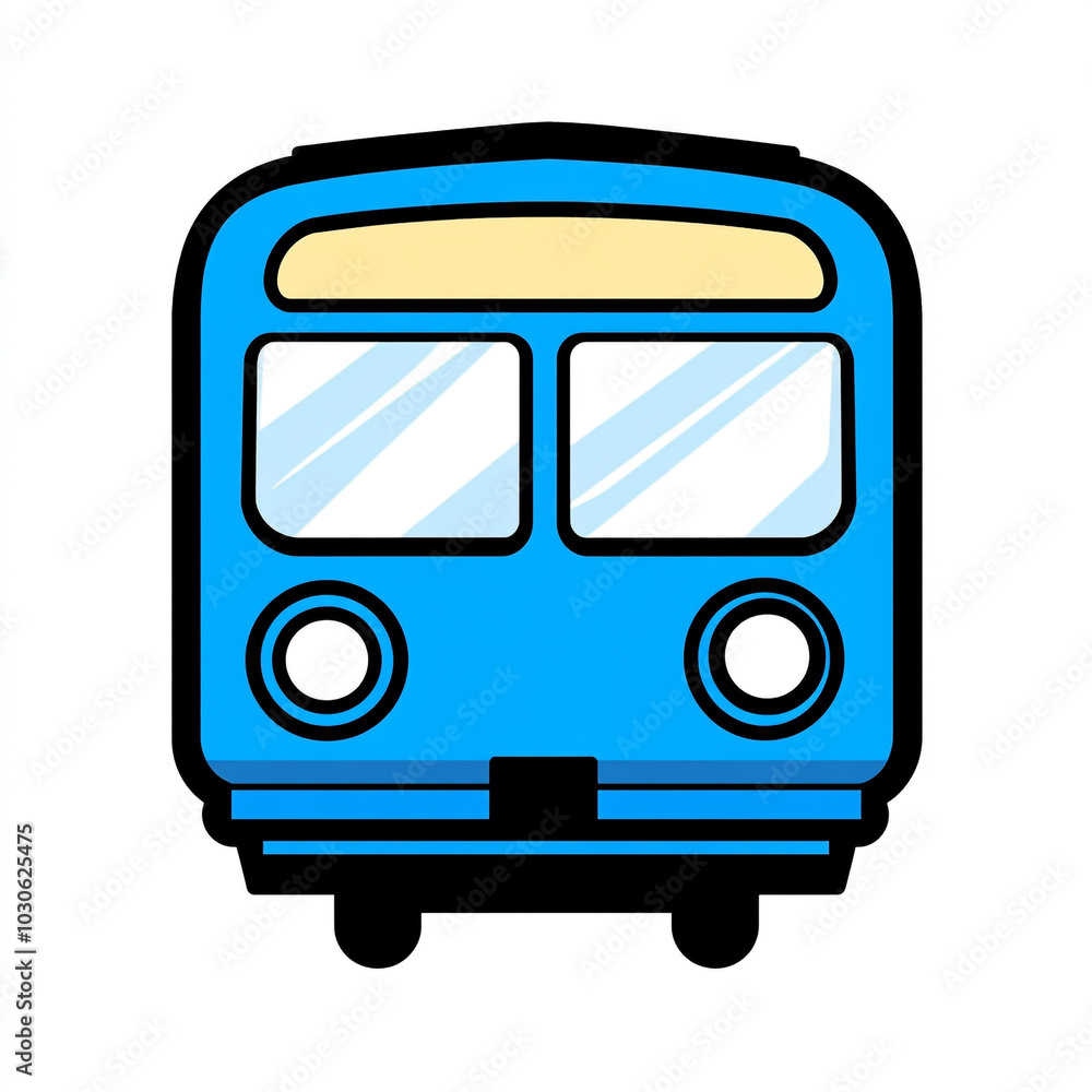 A blue subway train icon, with simple lines and a flat design on a white background. A blue subway train icon, with simple lines and a flat design on a white background.