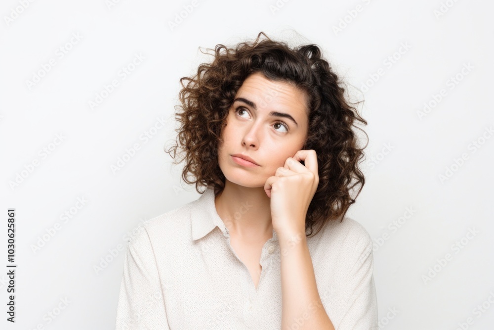 Woman with confused face portrait adult photo. Woman with confused face portrait adult photo.