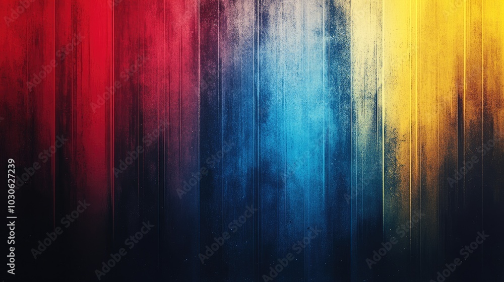 Transform your project with a striking grainy gradient background that seamlessly blends blue red and yellow hues into an abstract design Transform your project with a striking grainy gradient background that seamlessly blends blue red and yellow hues into an abstract design