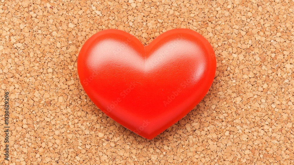 Red Heart on Corkboard Red Heart on Corkboard