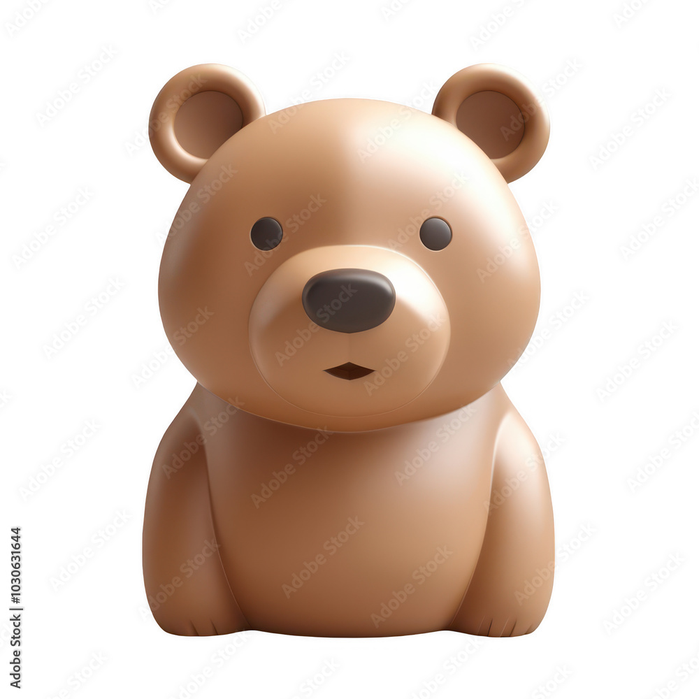 PNG bear figurine 3d icon, cartoon style minimal on transparent, isolate on white background PNG bear figurine 3d icon, cartoon style minimal on transparent, isolate on white background
