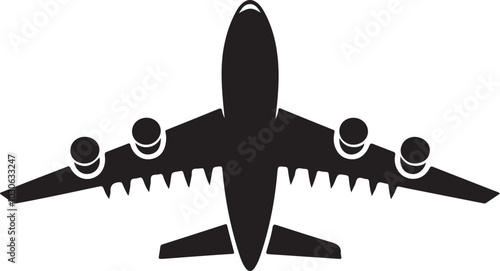 Black Airplane silhouette vector collection. airplane icon bundle