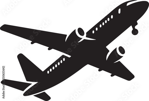 Black Airplane silhouette vector collection. airplane icon bundle