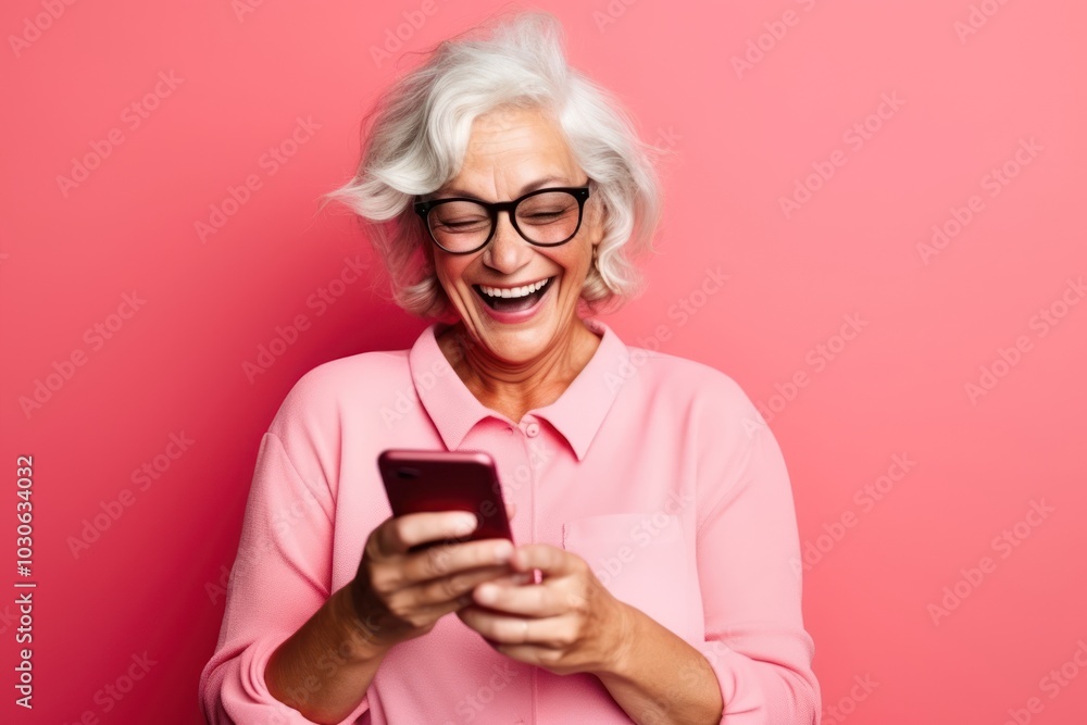 Smartphone laughing glasses smiling. Smartphone laughing glasses smiling.