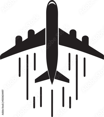 Black Airplane silhouette vector collection. airplane icon bundle