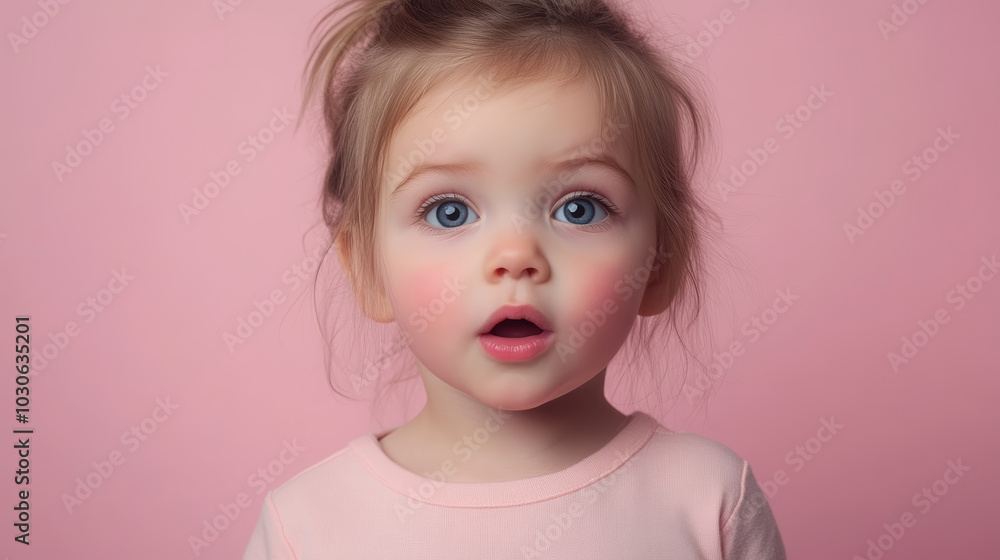 portrait of a cute smiling little girl on pink background portrait of a cute smiling little girl on pink background