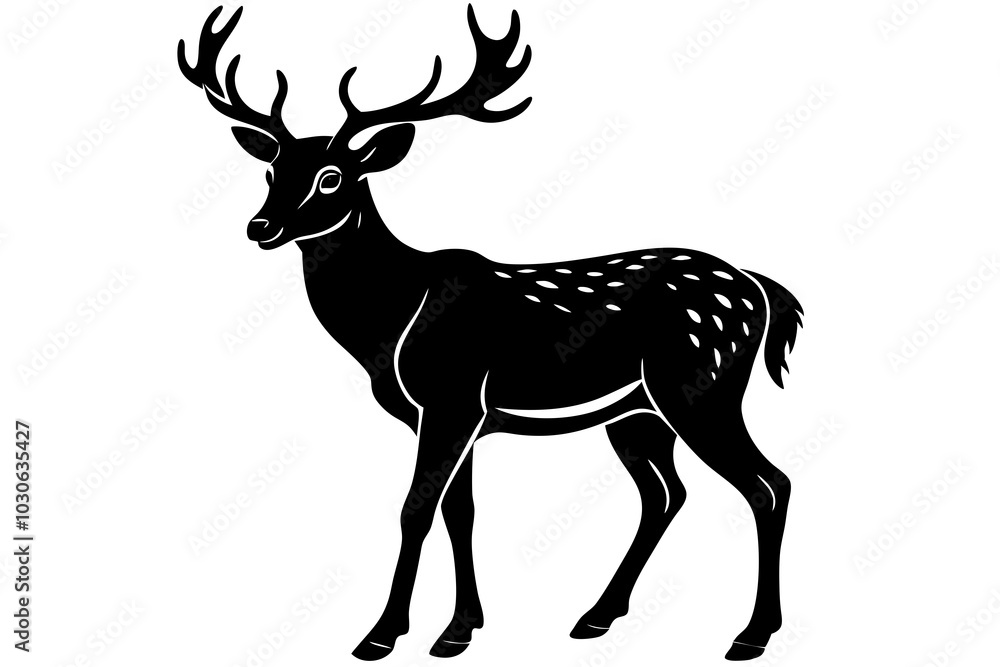 Obraz premium deer silhouette vector illustration