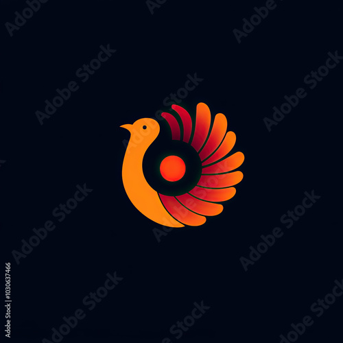 Beautiful Turkey Logo, Thanksgiving Design for Your Corporate and Business Graphic Resource or Creative Project, Ai Generative photo