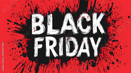 Black friday banner on red background. Promotional Sale concept. Boxing Day and Chrismas discounts. E-commerce, retail, and marketing. Template for poster, banners, flyers, card, advertising brochure.