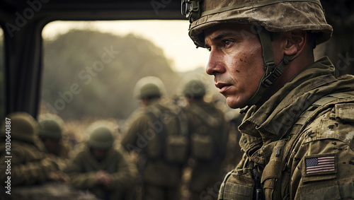 Soldier in a Reflective Moment