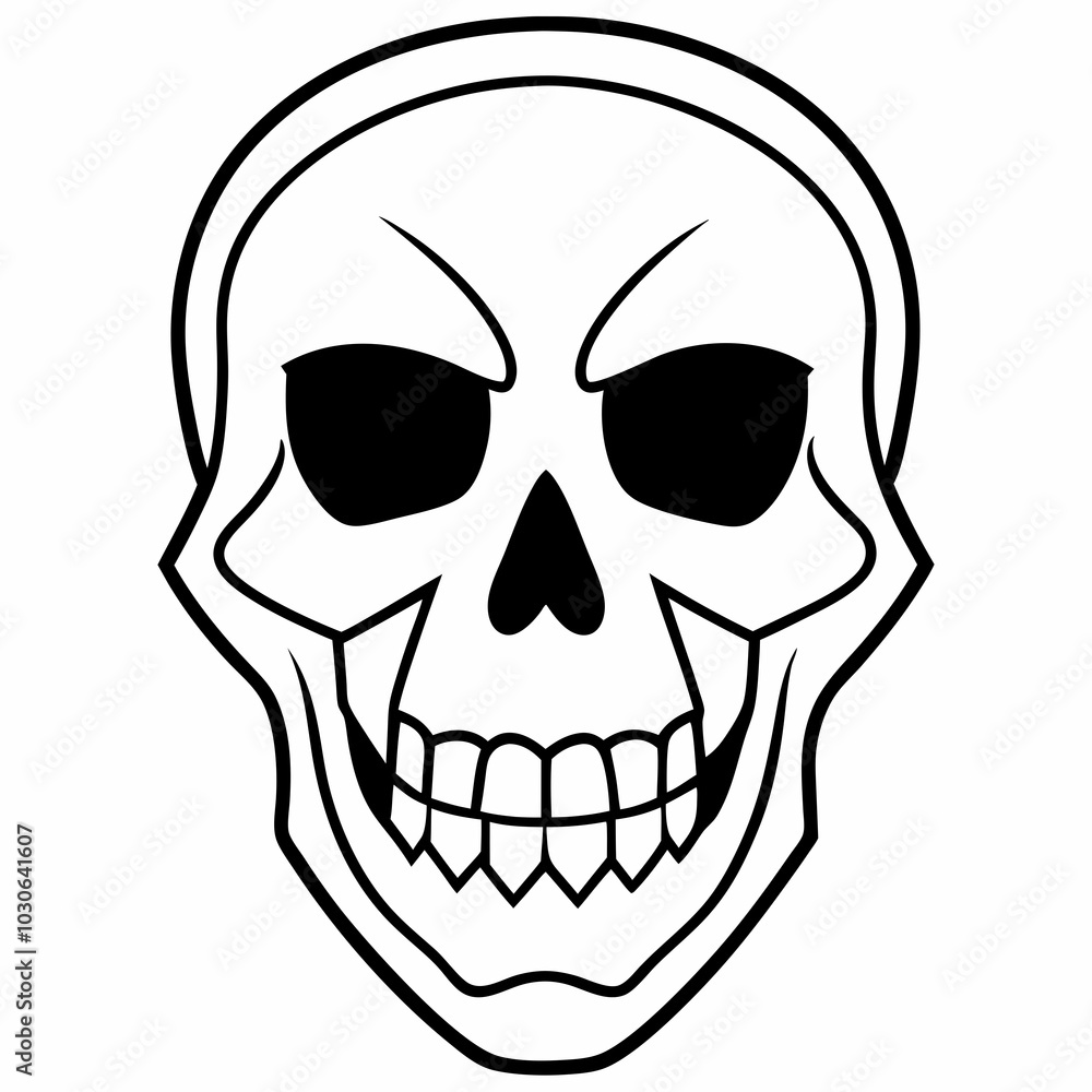human skull vector line art illustration human skull vector line art illustration