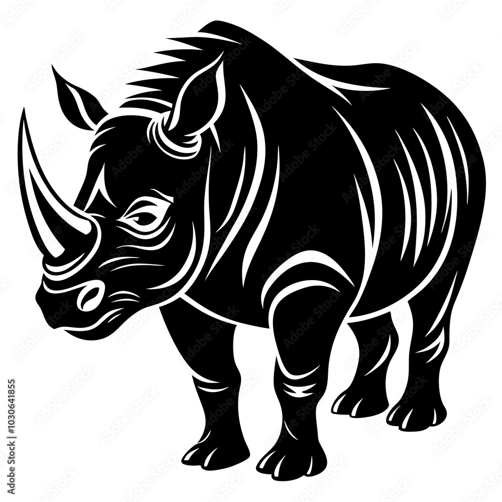 Fototapeta premium rhino silhouette vector illustration
