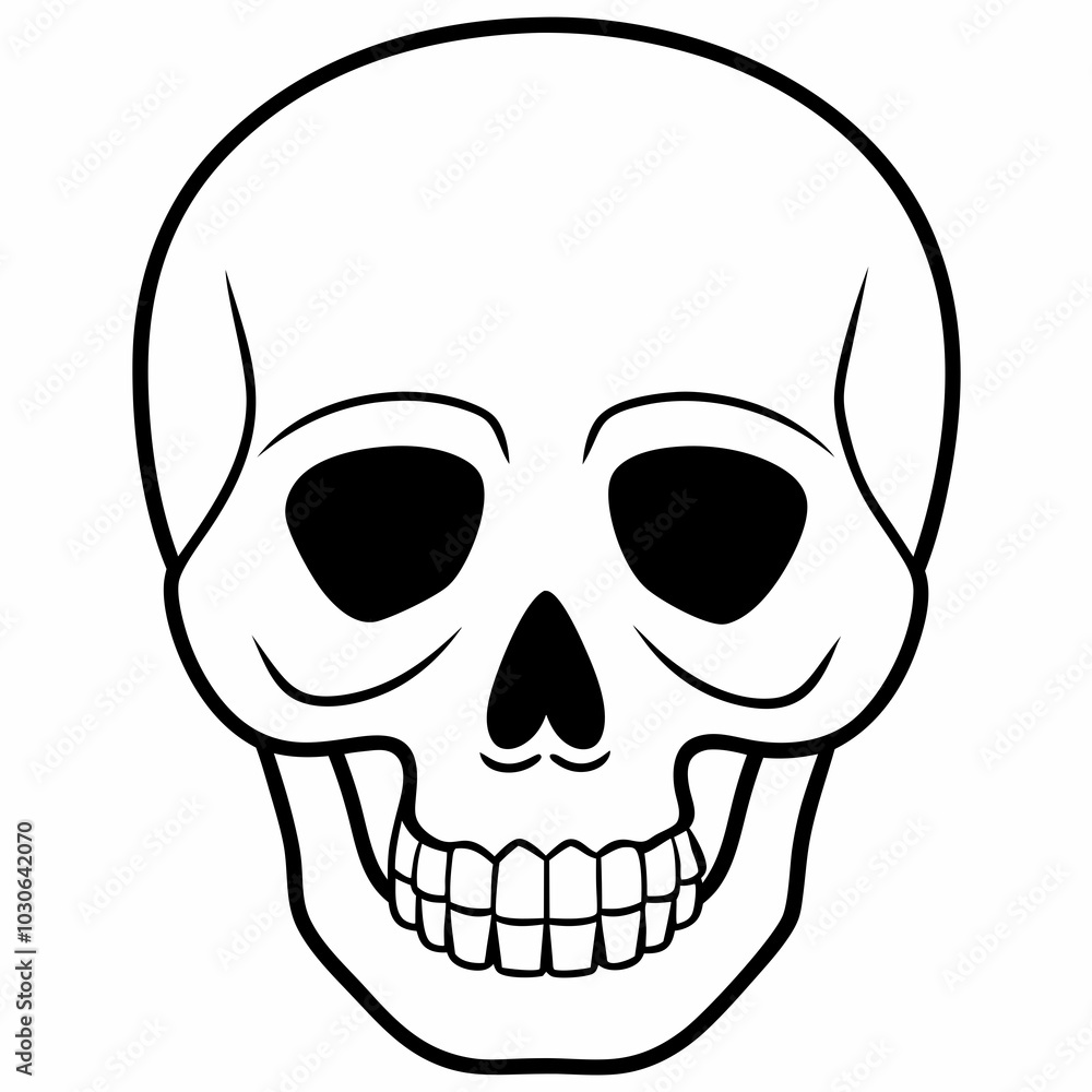 human skull vector line art illustration human skull vector line art illustration