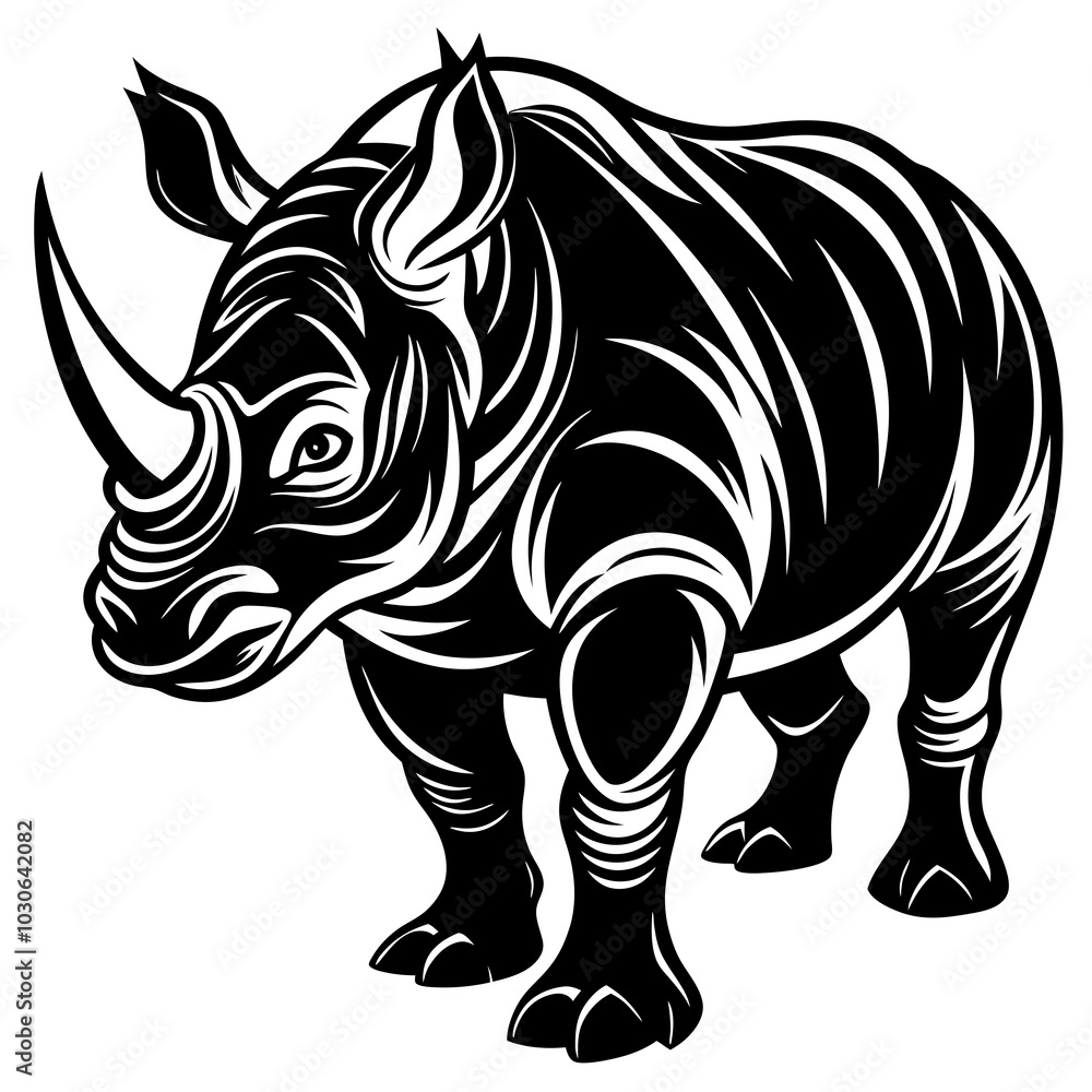 Fototapeta premium rhino silhouette vector illustration