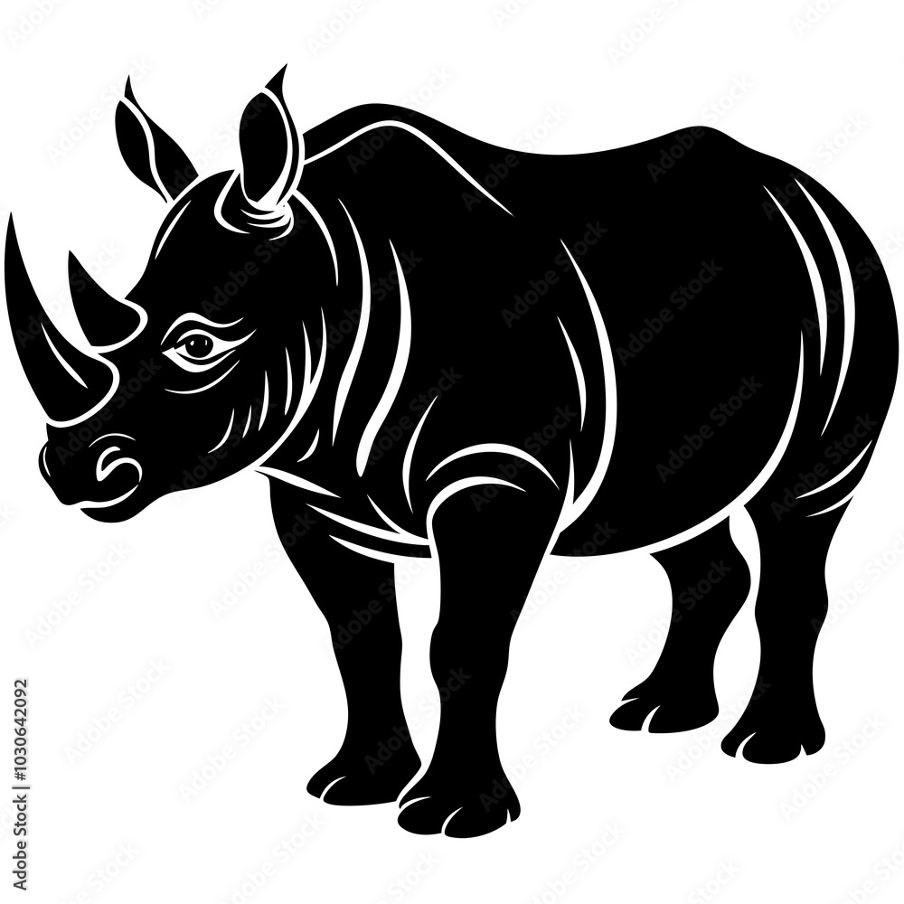 Fototapeta premium rhino silhouette vector illustration