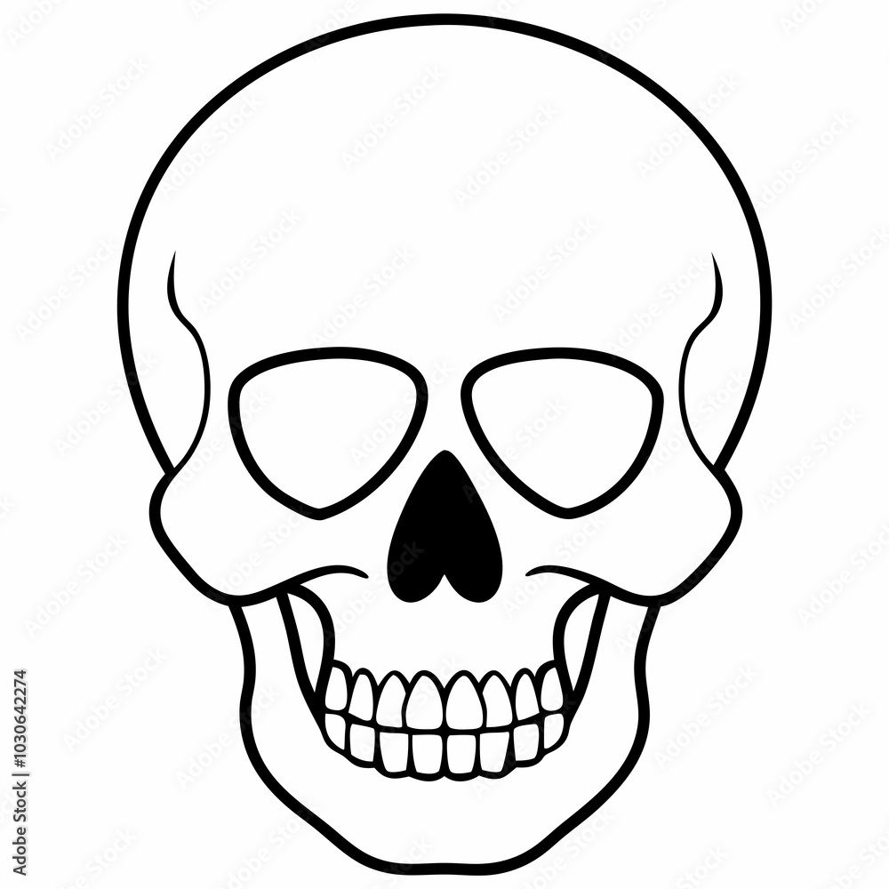 human skull vector line art illustration human skull vector line art illustration