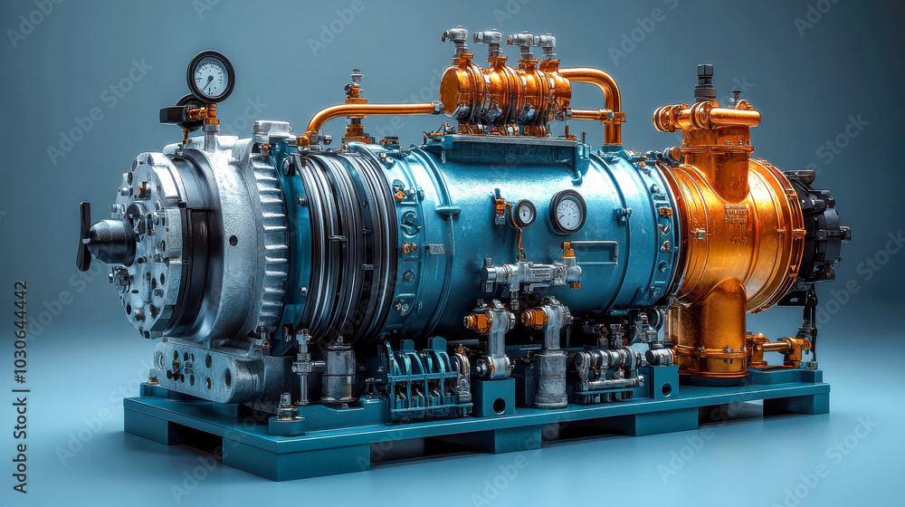 High-performance industrial compressor with electric motor, essential for heavy-duty applications High-performance industrial compressor with electric motor, essential for heavy-duty applications