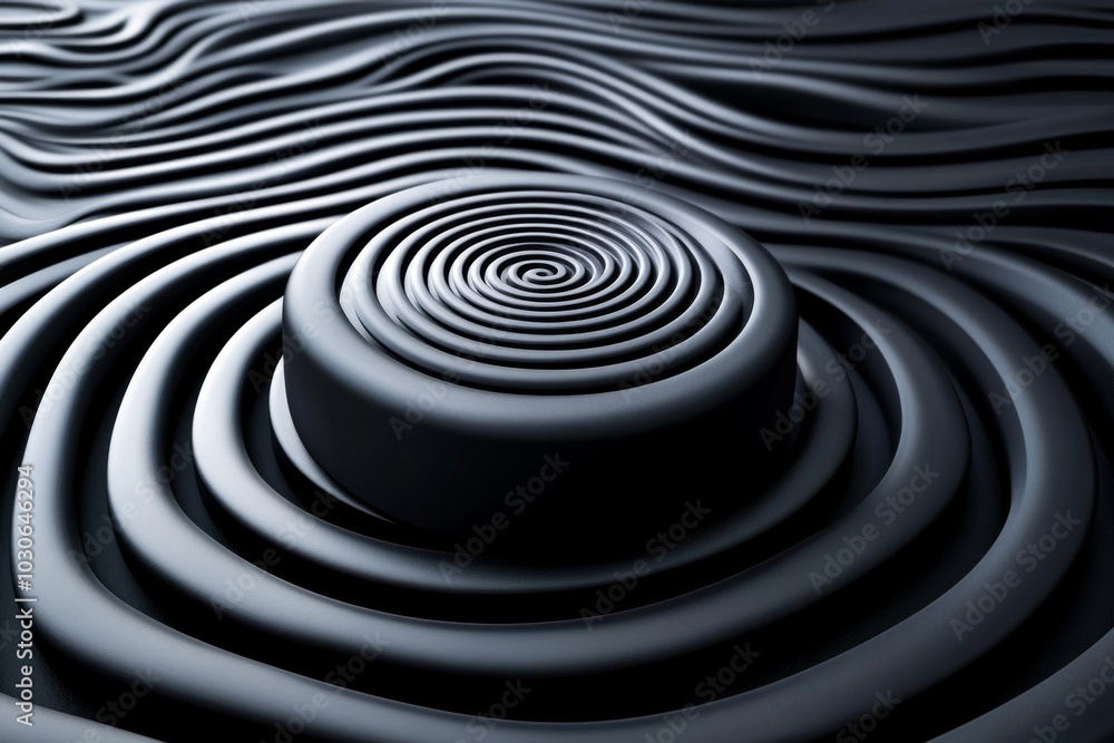 Optical art with concentric circles radiating in waves, creating a dizzying effect Optical art with concentric circles radiating in waves, creating a dizzying effect